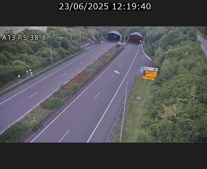 <h2>Webcam autoroute A13 à l'entrée ouest du tunnel Markusbierg à Schengen. Vue orientée vers Mondorf-les-Bains</h2>