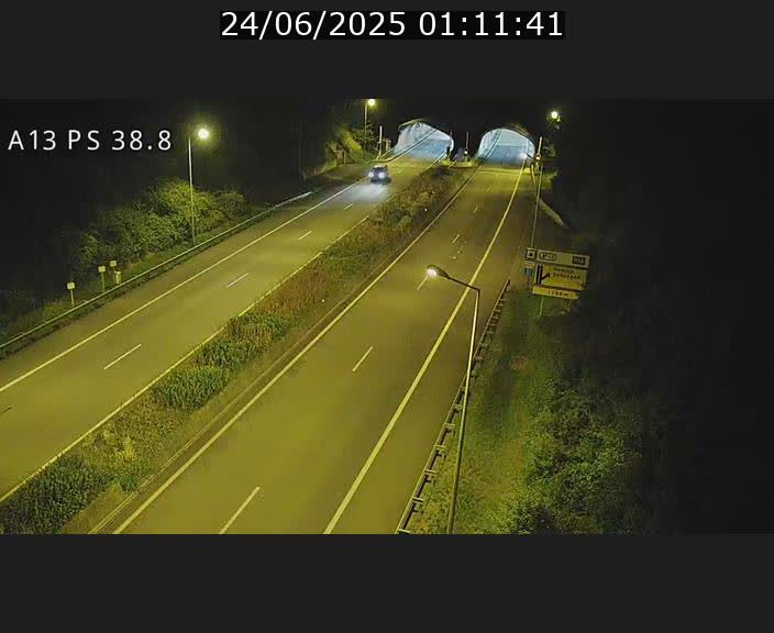 <h2>Webcam autoroute A13 à l'entrée ouest du tunnel Markusbierg à Schengen. Vue orientée vers Mondorf-les-Bains</h2>