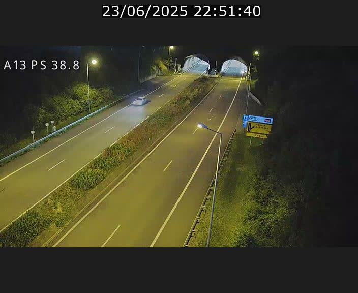<h2>Webcam autoroute A13 à l'entrée ouest du tunnel Markusbierg à Schengen. Vue orientée vers Mondorf-les-Bains</h2>