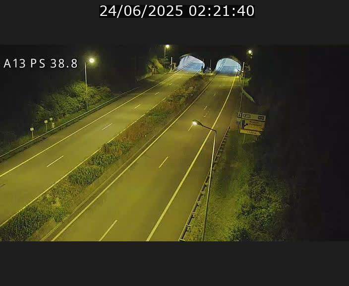 <h2>Webcam autoroute A13 à l'entrée ouest du tunnel Markusbierg à Schengen. Vue orientée vers Mondorf-les-Bains</h2>