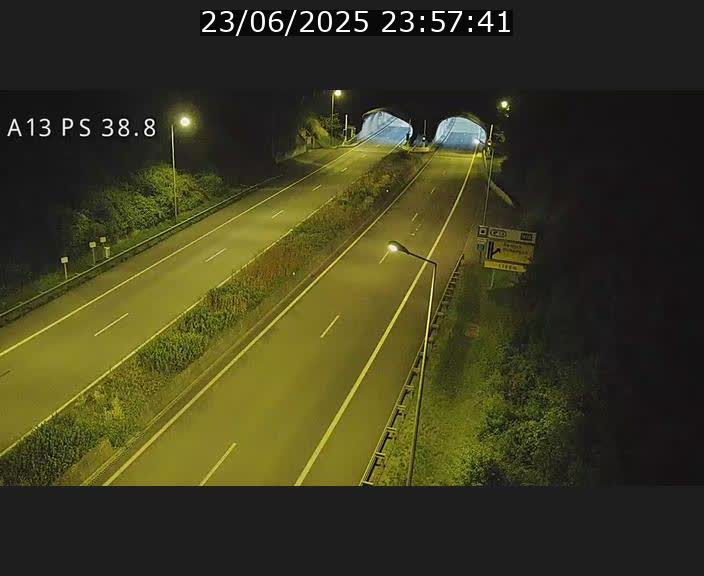 <h2>Webcam autoroute A13 à l'entrée ouest du tunnel Markusbierg à Schengen. Vue orientée vers Mondorf-les-Bains</h2>