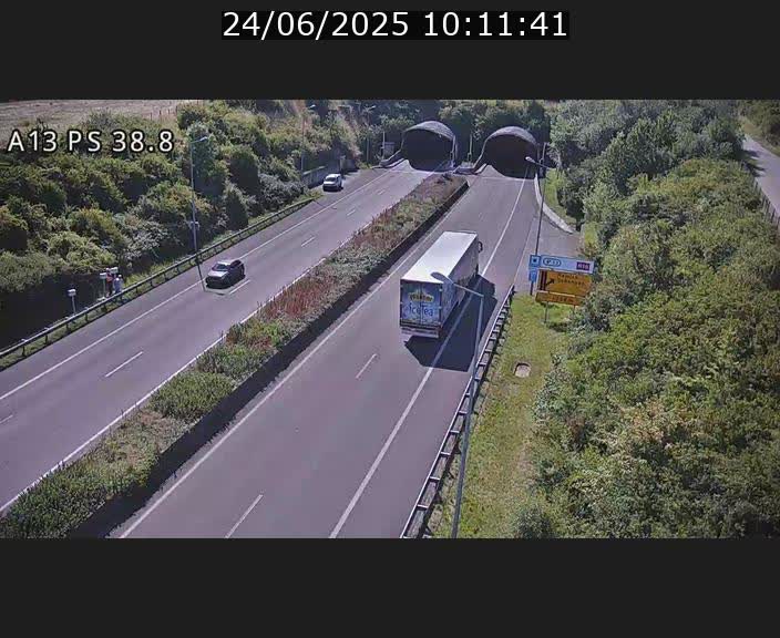 <h2>Webcam autoroute A13 à l'entrée ouest du tunnel Markusbierg à Schengen. Vue orientée vers Mondorf-les-Bains</h2>