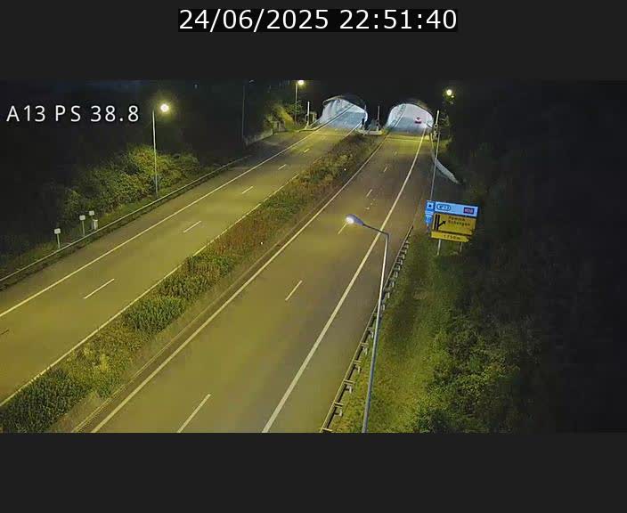 <h2>Webcam autoroute A13 à l'entrée ouest du tunnel Markusbierg à Schengen. Vue orientée vers Mondorf-les-Bains</h2>