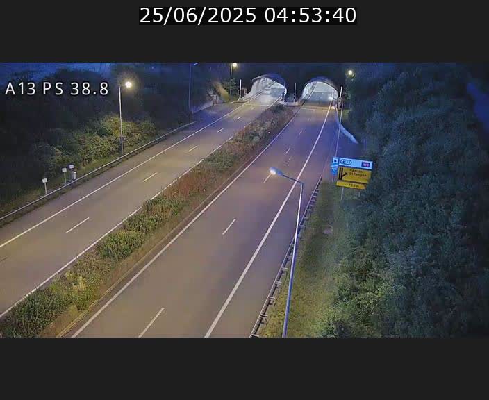 <h2>Webcam autoroute A13 à l'entrée ouest du tunnel Markusbierg à Schengen. Vue orientée vers Mondorf-les-Bains</h2>
