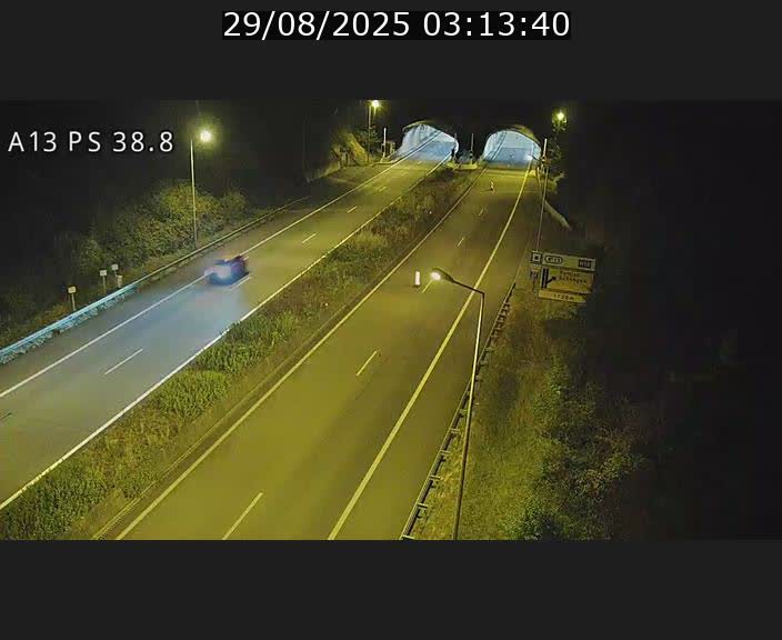 <h2>Webcam autoroute A13 à l'entrée ouest du tunnel Markusbierg à Schengen. Vue orientée vers Mondorf-les-Bains</h2>