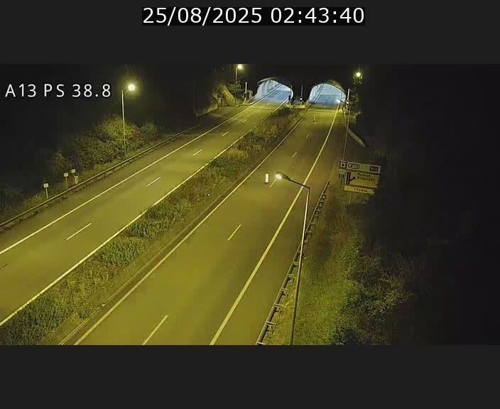 <h2>Webcam autoroute A13 à l'entrée ouest du tunnel Markusbierg à Schengen. Vue orientée vers Mondorf-les-Bains</h2>