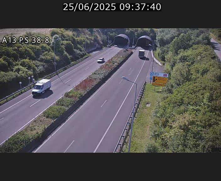 <h2>Webcam autoroute A13 à l'entrée ouest du tunnel Markusbierg à Schengen. Vue orientée vers Mondorf-les-Bains</h2>