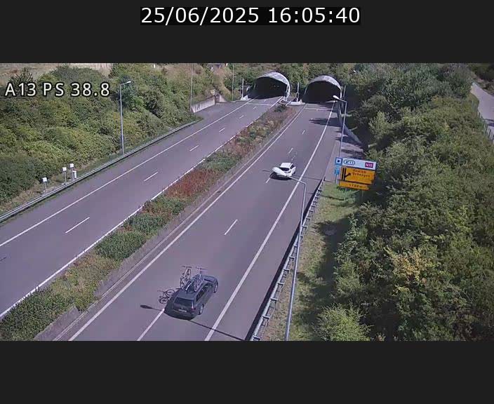 <h2>Webcam autoroute A13 à l'entrée ouest du tunnel Markusbierg à Schengen. Vue orientée vers Mondorf-les-Bains</h2>