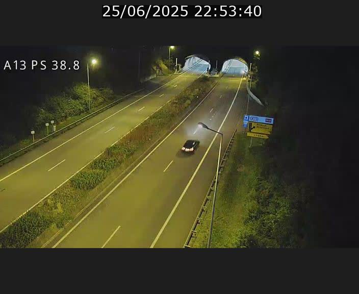 <h2>Webcam autoroute A13 à l'entrée ouest du tunnel Markusbierg à Schengen. Vue orientée vers Mondorf-les-Bains</h2>