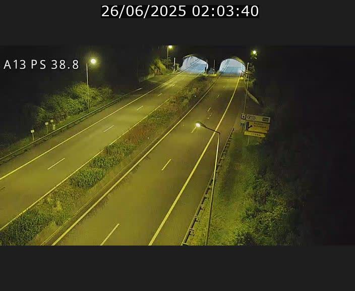 <h2>Webcam autoroute A13 à l'entrée ouest du tunnel Markusbierg à Schengen. Vue orientée vers Mondorf-les-Bains</h2>
