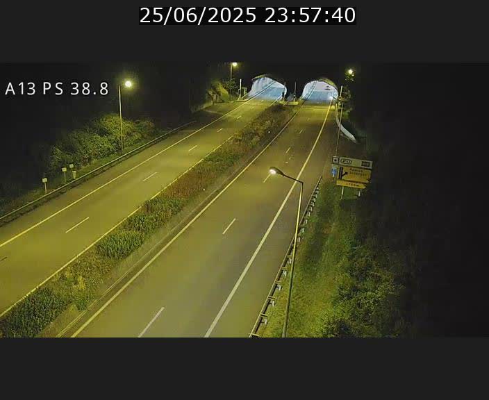 <h2>Webcam autoroute A13 à l'entrée ouest du tunnel Markusbierg à Schengen. Vue orientée vers Mondorf-les-Bains</h2>