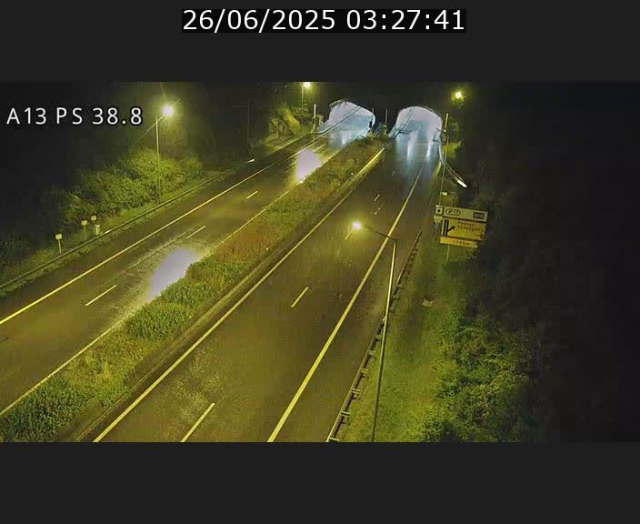 <h2>Webcam autoroute A13 à l'entrée ouest du tunnel Markusbierg à Schengen. Vue orientée vers Mondorf-les-Bains</h2>