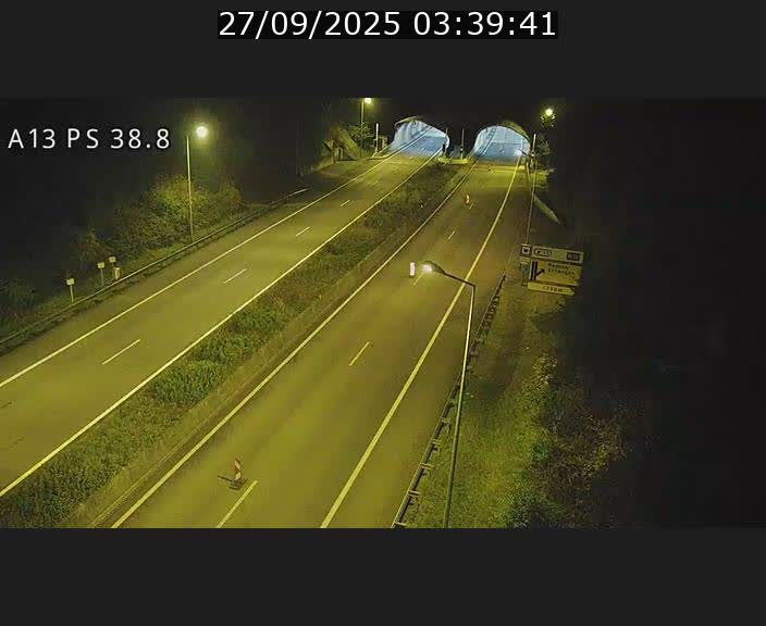 <h2>Webcam autoroute A13 à l'entrée ouest du tunnel Markusbierg à Schengen. Vue orientée vers Mondorf-les-Bains</h2>