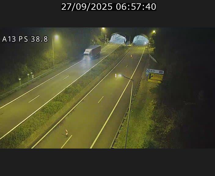 <h2>Webcam autoroute A13 à l'entrée ouest du tunnel Markusbierg à Schengen. Vue orientée vers Mondorf-les-Bains</h2>