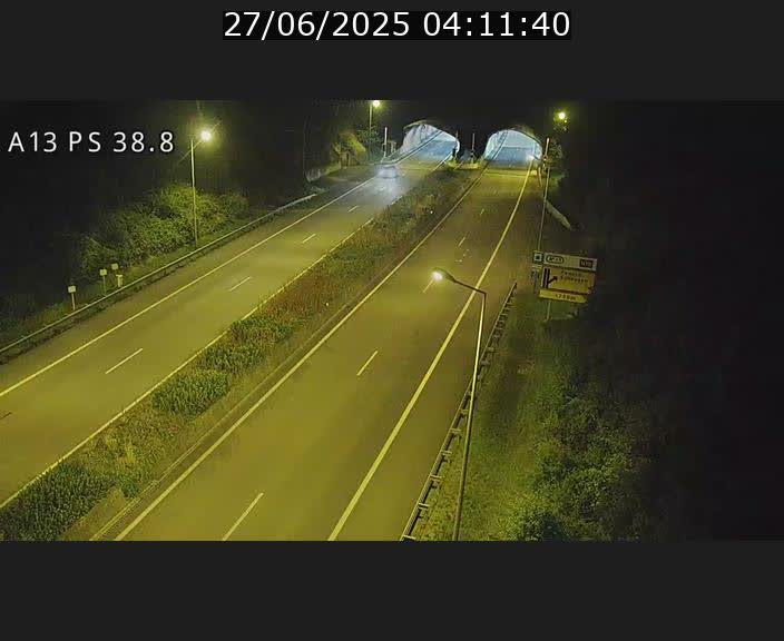 <h2>Webcam autoroute A13 à l'entrée ouest du tunnel Markusbierg à Schengen. Vue orientée vers Mondorf-les-Bains</h2>