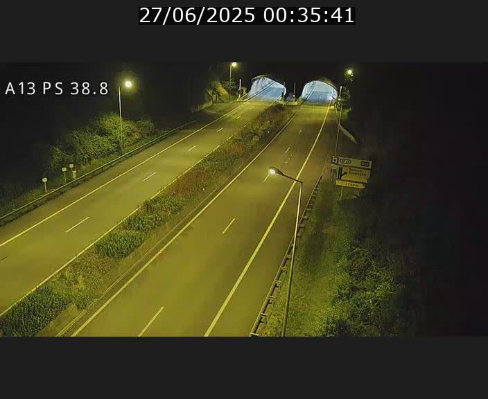 <h2>Webcam autoroute A13 à l'entrée ouest du tunnel Markusbierg à Schengen. Vue orientée vers Mondorf-les-Bains</h2>