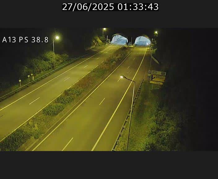 <h2>Webcam autoroute A13 à l'entrée ouest du tunnel Markusbierg à Schengen. Vue orientée vers Mondorf-les-Bains</h2>
