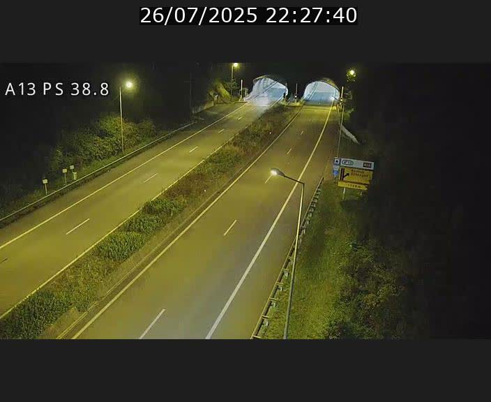 <h2>Webcam autoroute A13 à l'entrée ouest du tunnel Markusbierg à Schengen. Vue orientée vers Mondorf-les-Bains</h2>
