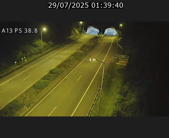<h2>Webcam autoroute A13 à l'entrée ouest du tunnel Markusbierg à Schengen. Vue orientée vers Mondorf-les-Bains</h2>