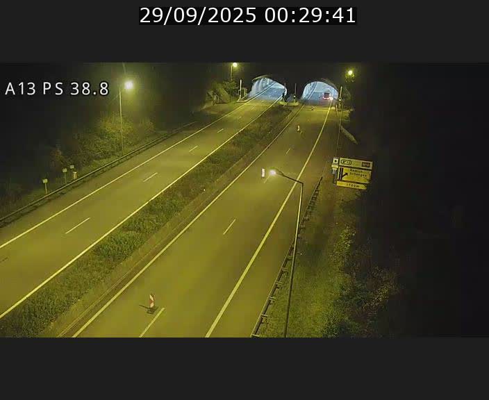 <h2>Webcam autoroute A13 à l'entrée ouest du tunnel Markusbierg à Schengen. Vue orientée vers Mondorf-les-Bains</h2>