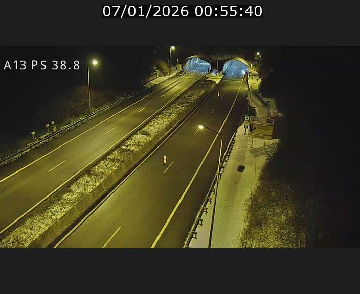 <h2>Webcam autoroute A13 à l'entrée ouest du tunnel Markusbierg à Schengen. Vue orientée vers Mondorf-les-Bains</h2>
