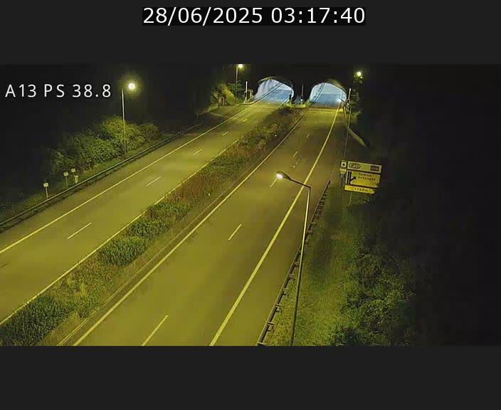 <h2>Webcam autoroute A13 à l'entrée ouest du tunnel Markusbierg à Schengen. Vue orientée vers Mondorf-les-Bains</h2>