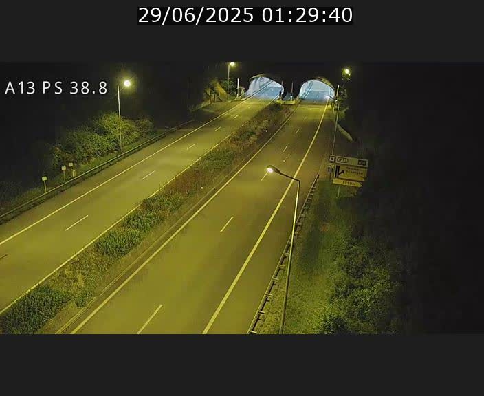 <h2>Webcam autoroute A13 à l'entrée ouest du tunnel Markusbierg à Schengen. Vue orientée vers Mondorf-les-Bains</h2>