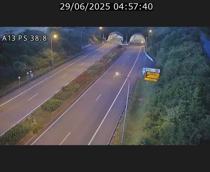 <h2>Webcam autoroute A13 à l'entrée ouest du tunnel Markusbierg à Schengen. Vue orientée vers Mondorf-les-Bains</h2>