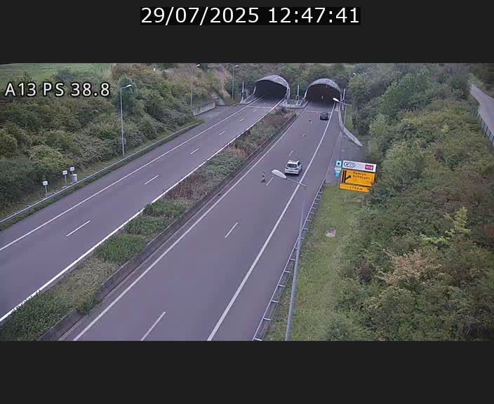 <h2>Webcam autoroute A13 à l'entrée ouest du tunnel Markusbierg à Schengen. Vue orientée vers Mondorf-les-Bains</h2>