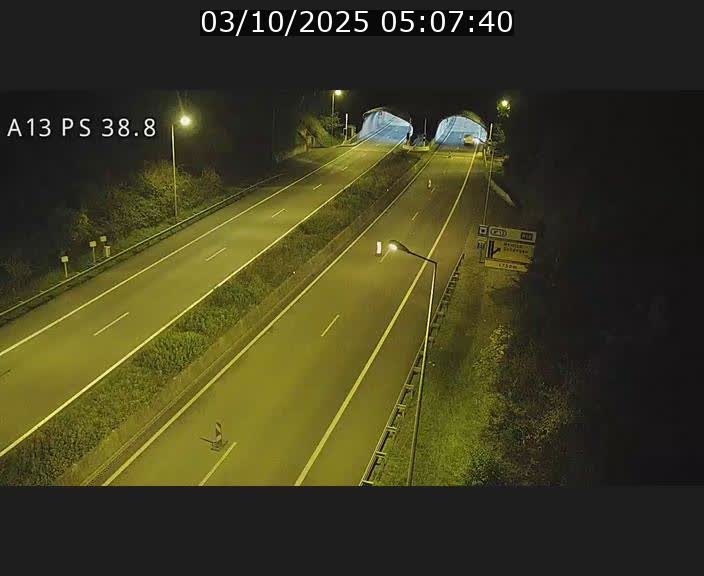 <h2>Webcam autoroute A13 à l'entrée ouest du tunnel Markusbierg à Schengen. Vue orientée vers Mondorf-les-Bains</h2>