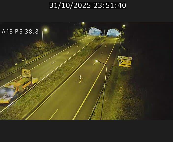 <h2>Webcam autoroute A13 à l'entrée ouest du tunnel Markusbierg à Schengen. Vue orientée vers Mondorf-les-Bains</h2>