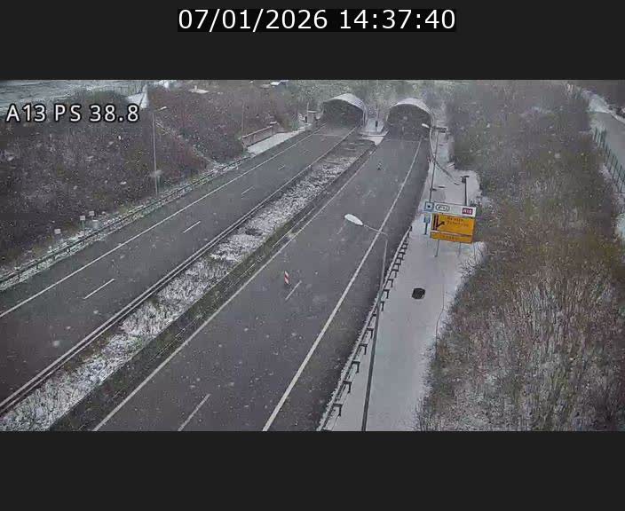 <h2>Webcam autoroute A13 à l'entrée ouest du tunnel Markusbierg à Schengen. Vue orientée vers Mondorf-les-Bains</h2>