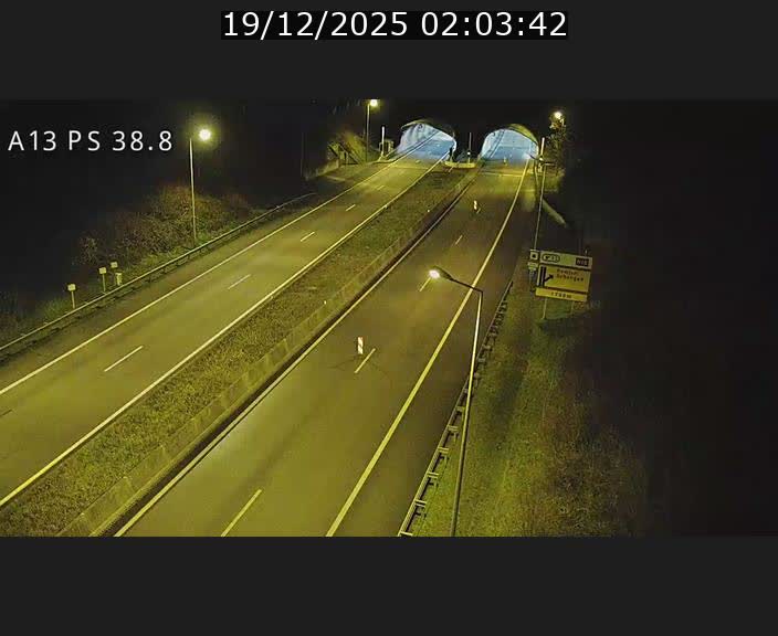 <h2>Webcam autoroute A13 à l'entrée ouest du tunnel Markusbierg à Schengen. Vue orientée vers Mondorf-les-Bains</h2>