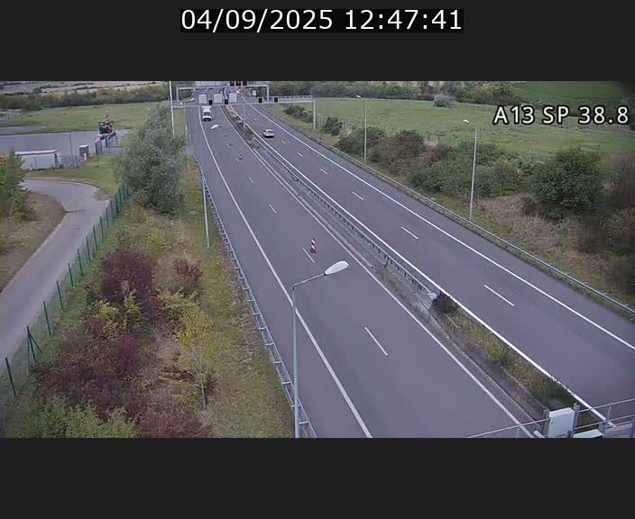 <h2>Webcam autoroute A13 à l'entrée ouest du tunnel Markusbierg à Schengen. Vue orientée vers le tunnel et l'Allemagne</h2>