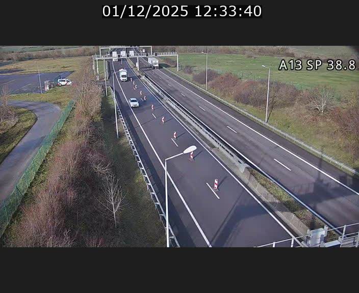 <h2>Webcam autoroute A13 à l'entrée ouest du tunnel Markusbierg à Schengen. Vue orientée vers le tunnel et l'Allemagne</h2>