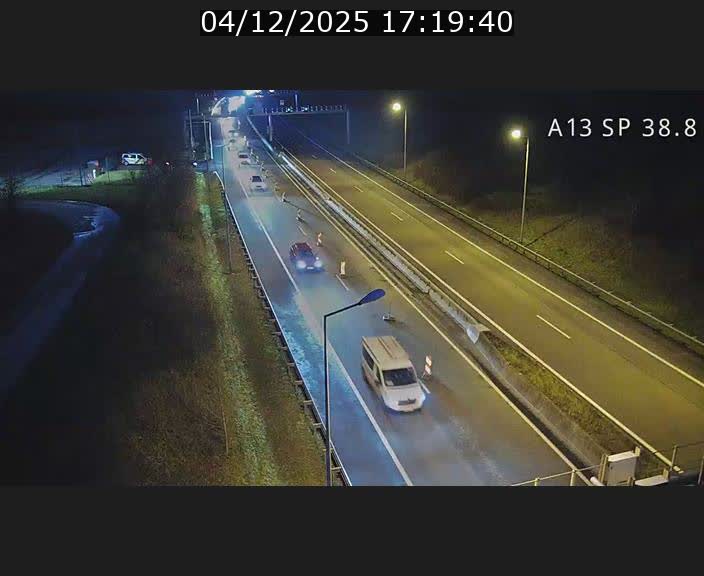 <h2>Webcam autoroute A13 à l'entrée ouest du tunnel Markusbierg à Schengen. Vue orientée vers le tunnel et l'Allemagne</h2>