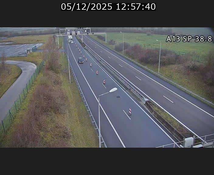 <h2>Webcam autoroute A13 à l'entrée ouest du tunnel Markusbierg à Schengen. Vue orientée vers le tunnel et l'Allemagne</h2>