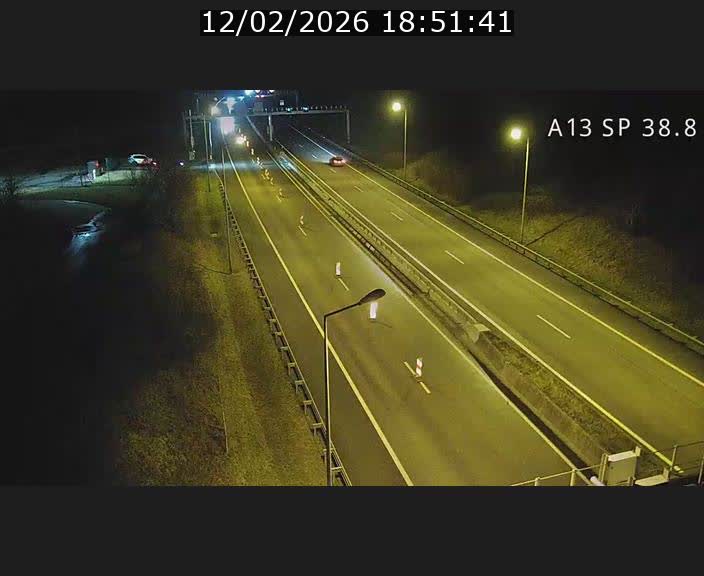 <h2>Webcam autoroute A13 à l'entrée ouest du tunnel Markusbierg à Schengen. Vue orientée vers le tunnel et l'Allemagne</h2>