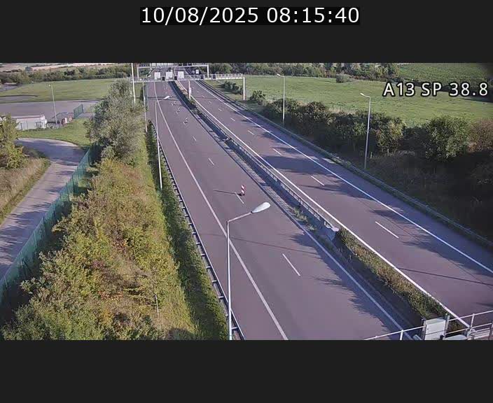 <h2>Webcam autoroute A13 à l'entrée ouest du tunnel Markusbierg à Schengen. Vue orientée vers le tunnel et l'Allemagne</h2>