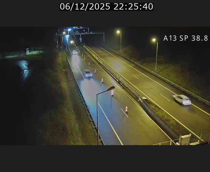 <h2>Webcam autoroute A13 à l'entrée ouest du tunnel Markusbierg à Schengen. Vue orientée vers le tunnel et l'Allemagne</h2>