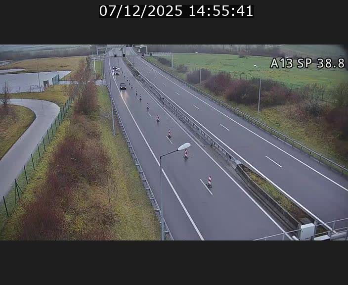 <h2>Webcam autoroute A13 à l'entrée ouest du tunnel Markusbierg à Schengen. Vue orientée vers le tunnel et l'Allemagne</h2>