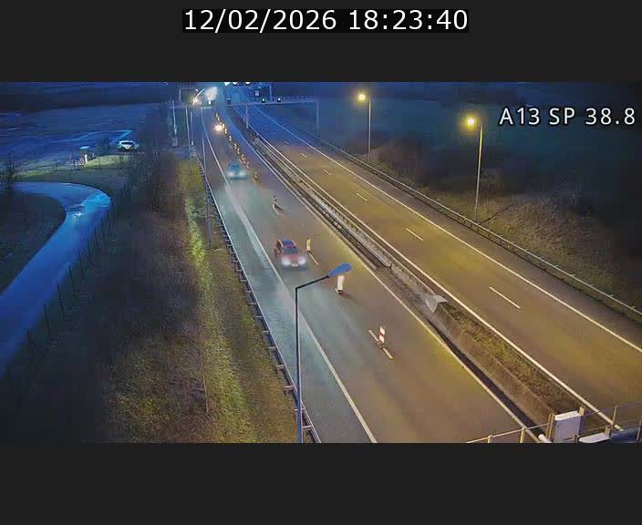 <h2>Webcam autoroute A13 à l'entrée ouest du tunnel Markusbierg à Schengen. Vue orientée vers le tunnel et l'Allemagne</h2>