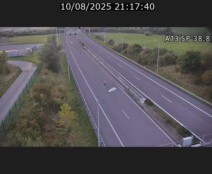 <h2>Webcam autoroute A13 à l'entrée ouest du tunnel Markusbierg à Schengen. Vue orientée vers le tunnel et l'Allemagne</h2>