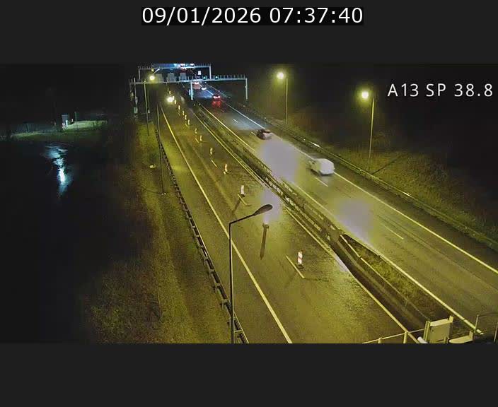 <h2>Webcam autoroute A13 à l'entrée ouest du tunnel Markusbierg à Schengen. Vue orientée vers le tunnel et l'Allemagne</h2>