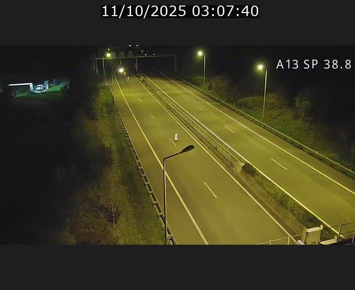 <h2>Webcam autoroute A13 à l'entrée ouest du tunnel Markusbierg à Schengen. Vue orientée vers le tunnel et l'Allemagne</h2>