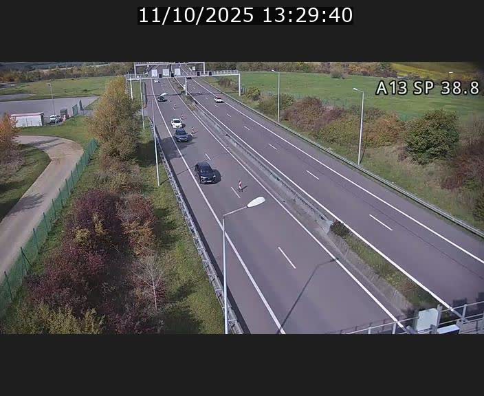 <h2>Webcam autoroute A13 à l'entrée ouest du tunnel Markusbierg à Schengen. Vue orientée vers le tunnel et l'Allemagne</h2>