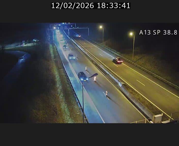 <h2>Webcam autoroute A13 à l'entrée ouest du tunnel Markusbierg à Schengen. Vue orientée vers le tunnel et l'Allemagne</h2>