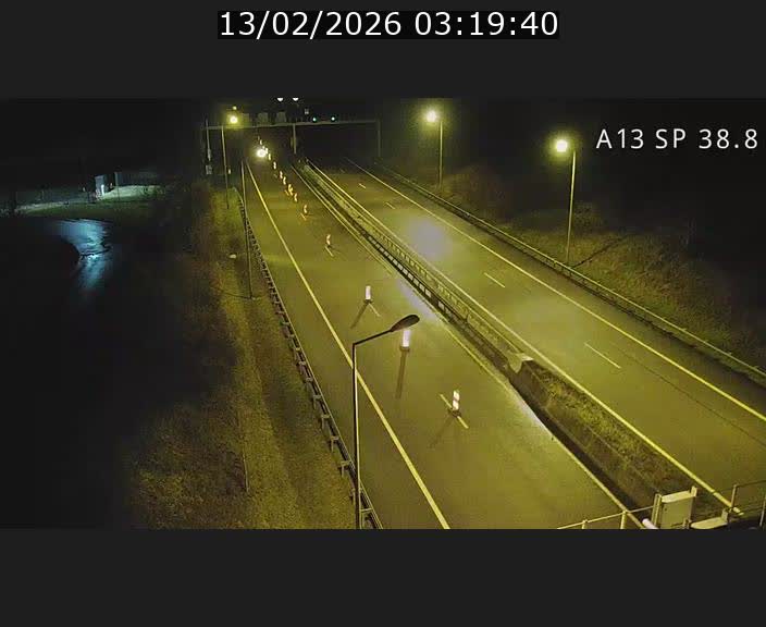 <h2>Webcam autoroute A13 à l'entrée ouest du tunnel Markusbierg à Schengen. Vue orientée vers le tunnel et l'Allemagne</h2>