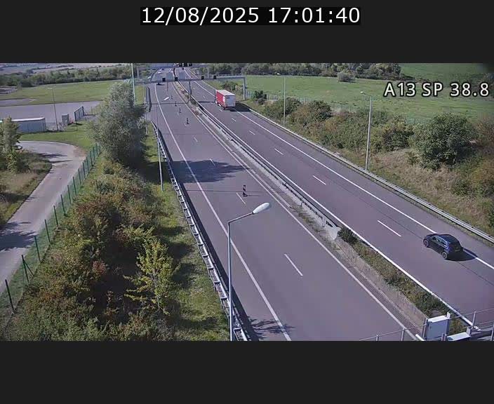 <h2>Webcam autoroute A13 à l'entrée ouest du tunnel Markusbierg à Schengen. Vue orientée vers le tunnel et l'Allemagne</h2>