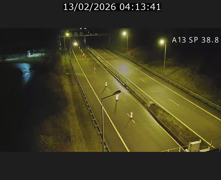 <h2>Webcam autoroute A13 à l'entrée ouest du tunnel Markusbierg à Schengen. Vue orientée vers le tunnel et l'Allemagne</h2>